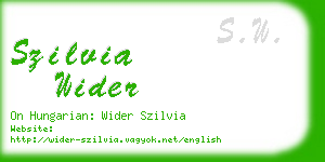 szilvia wider business card